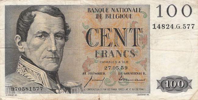 100 Franc 1959 p.129c