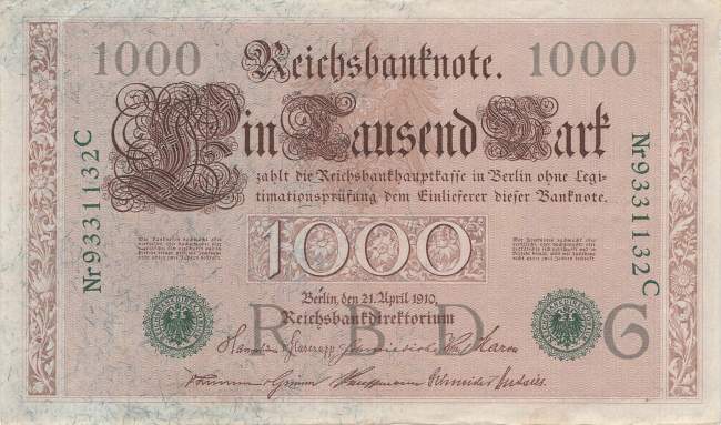 1000 Mark 1910 Ro.46b G/C
