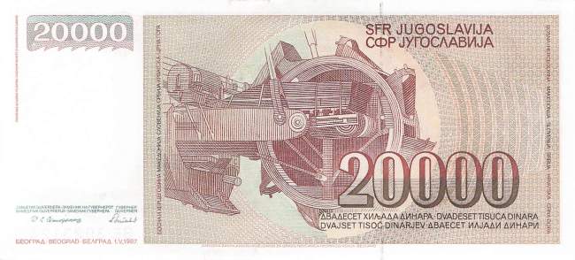 Jugoslawien p95 20000 Dinara 1987