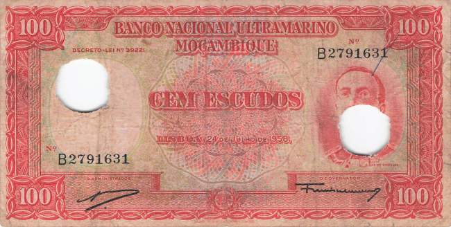 Mosambik p107-2 100 Escudos 1958