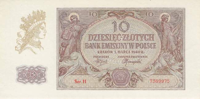 10 Zloty Polen p94-1 1940