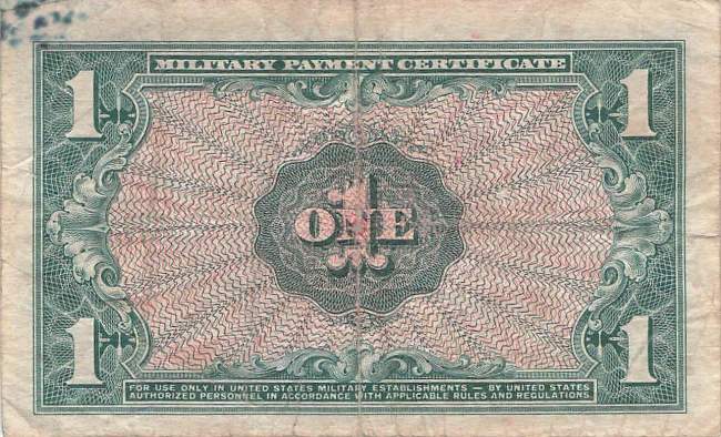 USA MPC Series 611 p.M54 1 Dollar 1964 F