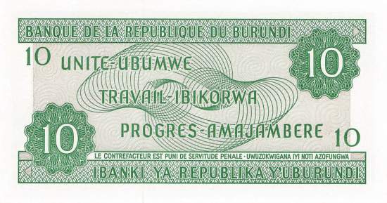 Burundi p33e 10 Francs 2007