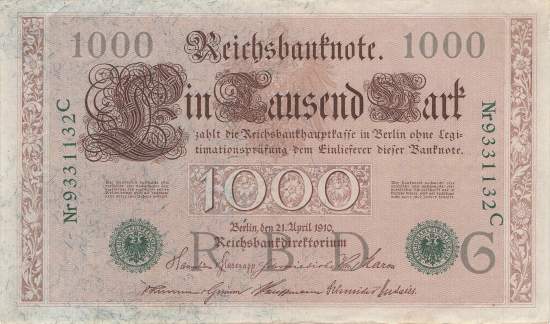 1000 Mark 1910 Ro.46b G/C