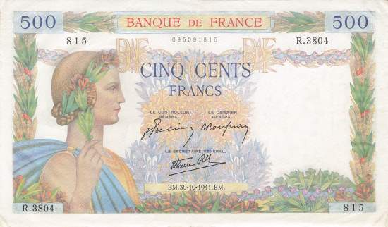 500 Francs 31.10.1941
