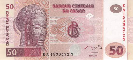 Kongo p.91A 50 Francs 2000