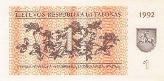Litauen p39 1 Talonas 1992