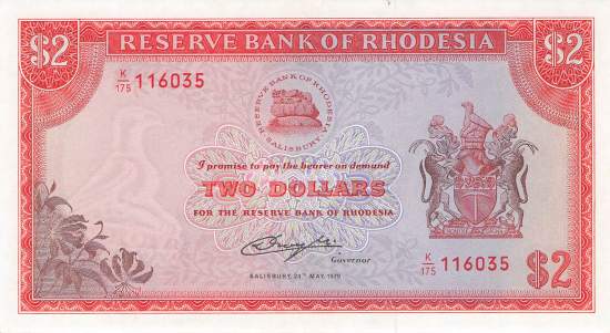 2  Dollar Rhodesien 1979 p.39b