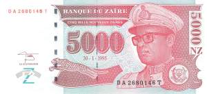 Zaire p69 5000 nouveaux Zaires 1995